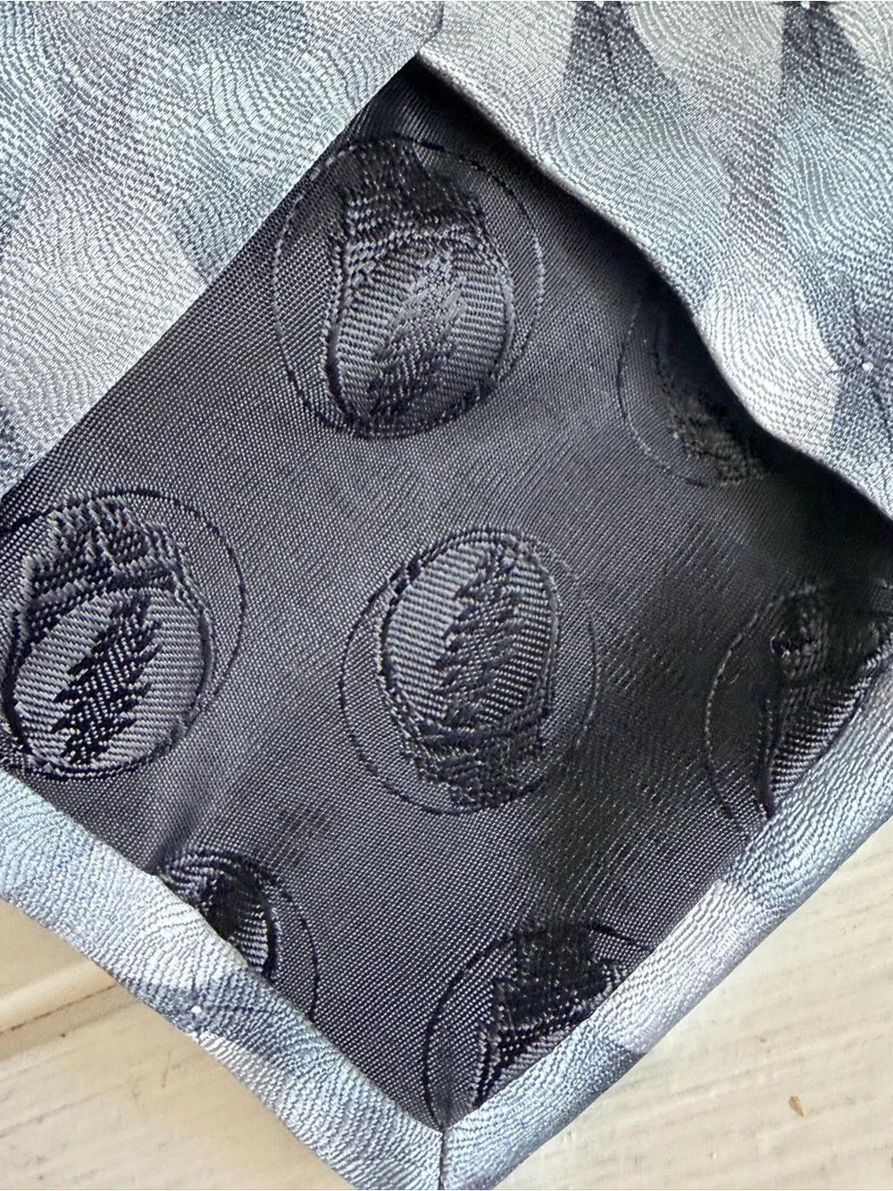 Vintage 1998 Grateful Dead Silk Tie Space 16th Set Silver Grey XL 4